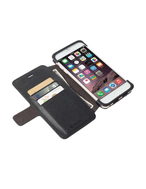 Funda para iPhone 6 y 6S Krusell FlipCase Malmo Stand negra