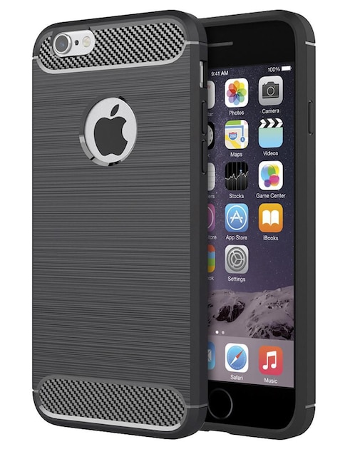 Funda premium Netonbox.com fibra de carbono para iPhone 6S Plus suave flexible