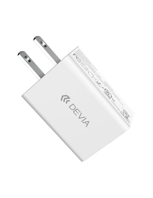 Cargador de pared Devia compatible con cables con entrada USB