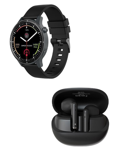 Kit smartwatch Swiss Code Lite 4 unisex + Audífonos Sed 2