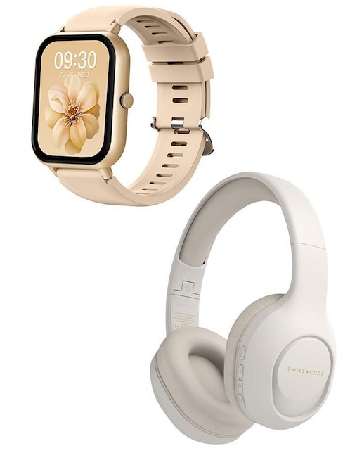 Kit smartwatch Swiss Code Square 2 unisex + Audífonos Klara