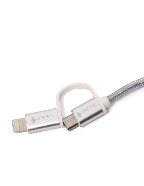 Cable Dual Micro USB y Adaptador Lightning Sync Ray SR-BC40 SIL