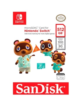 Memoria Micro SD Sandisk Nintendo Switch Oficial SDSQXAO-512G-GNCZN 512 GB