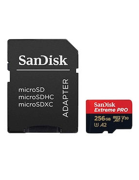 Memoria Micro SD Sanidisk Extreme Pro 256 GB Graba 4K C10 A2 V30 SDSQXCZ-256G-GN6MA