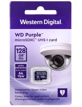 Memoria Micro SD 128GB Western Digital Purple Videovigilancia WDD128G1P0C