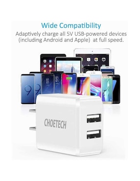 Cargador pared Choetech USB tipo A