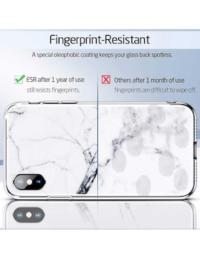 Funda ESR Mimic para iPhone X y Xs cristal marmol