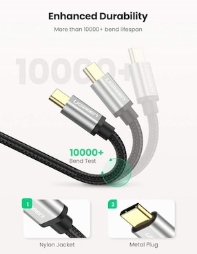 Cable USB A Ugreen a tipo USB C de 2 m