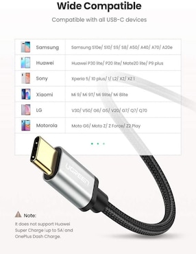 Cable USB A Ugreen a tipo USB C de 2 m