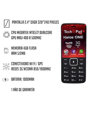 Techpad Kaios One 3G FWVGA 3 pulgadas