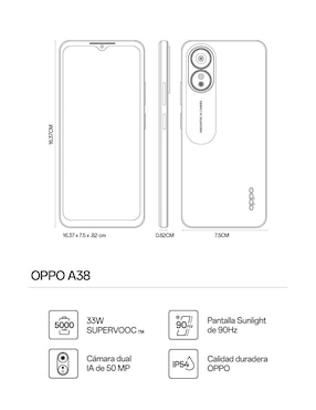 Oppo A38 LCD 6.5 pulgadas Telcel