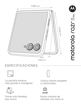 Motorola Moto Razr 50 Ultra POLED 6.9 pulgadas