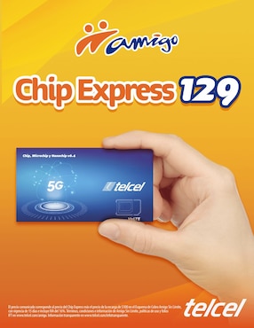 Chip de prepago paquete amigo sin límite 100 Telcel