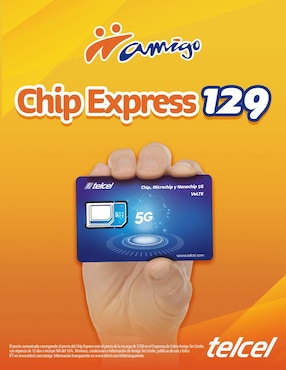 Chip de prepago paquete amigo sin límite 100 Telcel