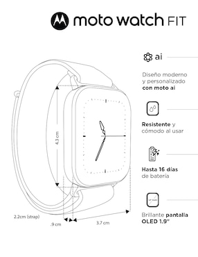 Smartwatch Motorola Moto Watch Fit unisex con GPS