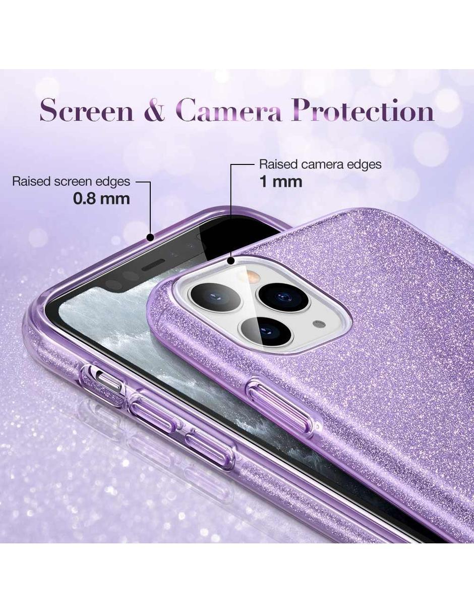 Protector rígido iPhone 8 violeta color violeta con brillos - en