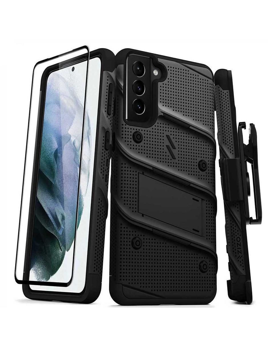 Funda Bolt para Samsung S21 Plus con clip giratorio y mica Funda Bolt para Samsung S21 Plus con clip giratorio y mica