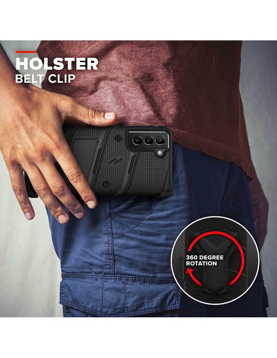 Funda Bolt para Samsung S21 Plus con clip giratorio y mica 4