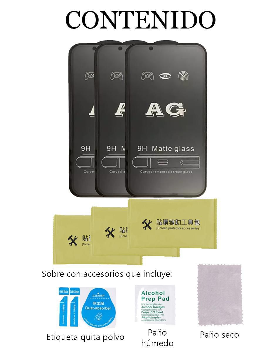 Set 3 Micas para iPhone 13 Pro cristal templado 6