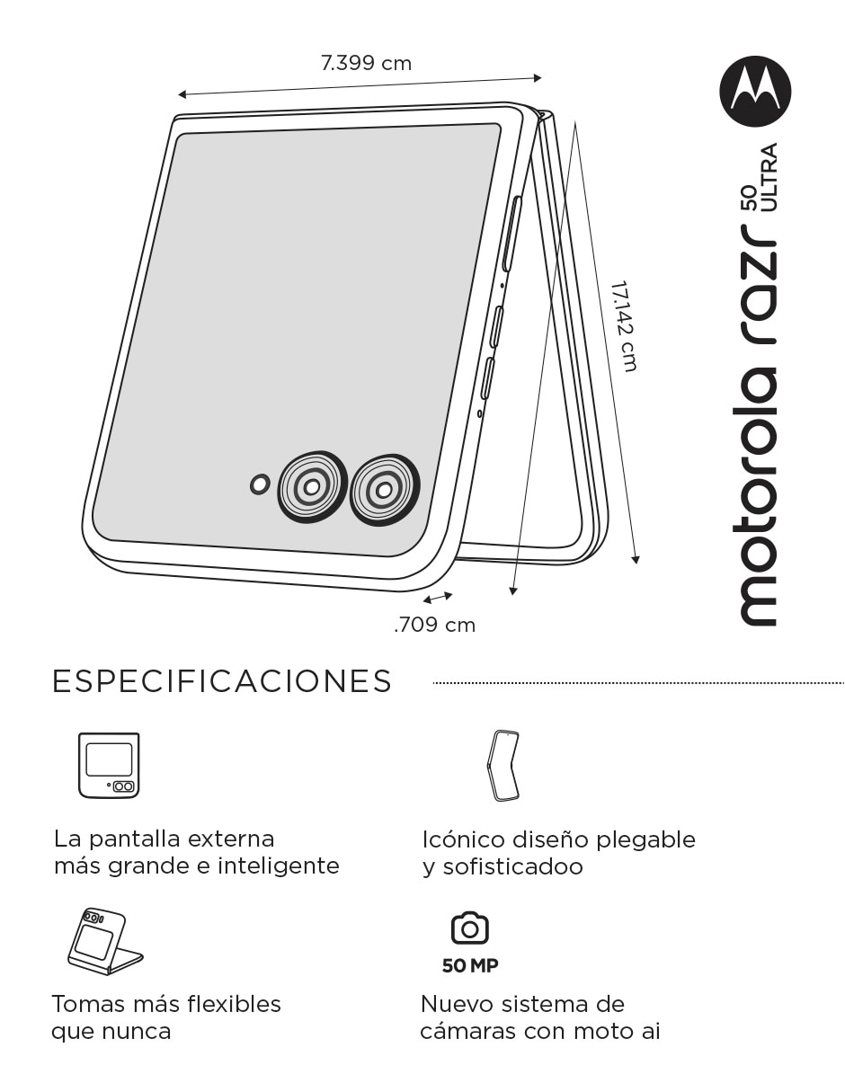 Moto Razr 50 Ultra POLED 6.9 pulgadas 12