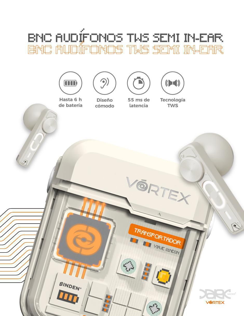Audífonos In-Ear Dark Vórtex inalámbricos con cancelación de ruido 2