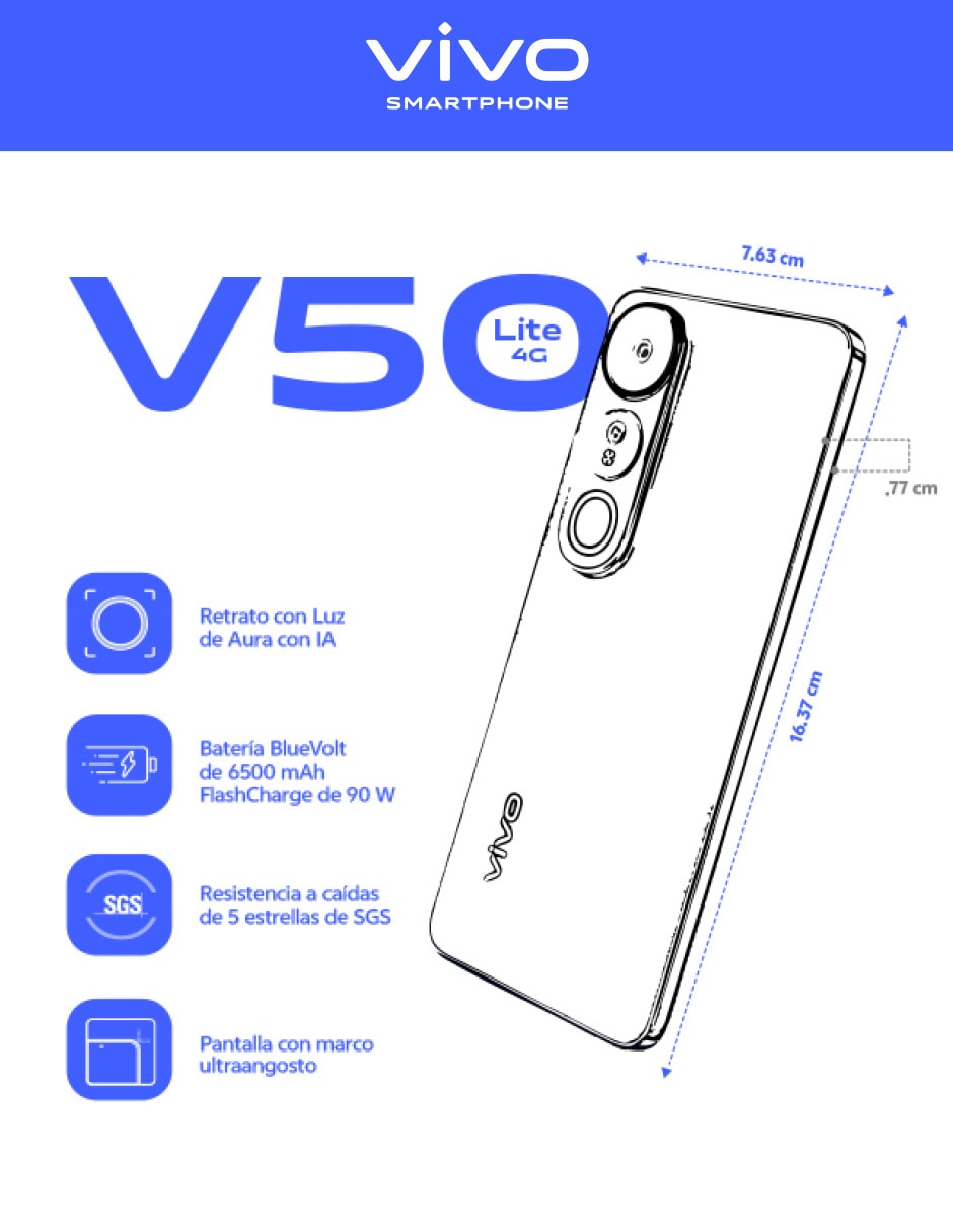 V50 Lite LCD 6.7 pulgadas AT&T 7