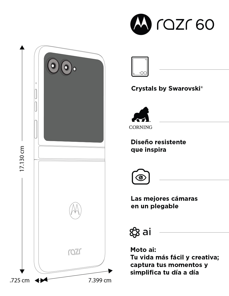 RAZR 60 “Collections Crystals by Swarovski POLED 6.9 pulgadas 11