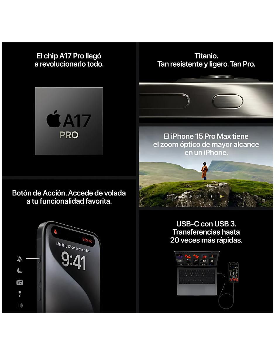 Apple iphone 15 pro  super retina xdr 6.1 pulgadas desbloqueado reacondicionado