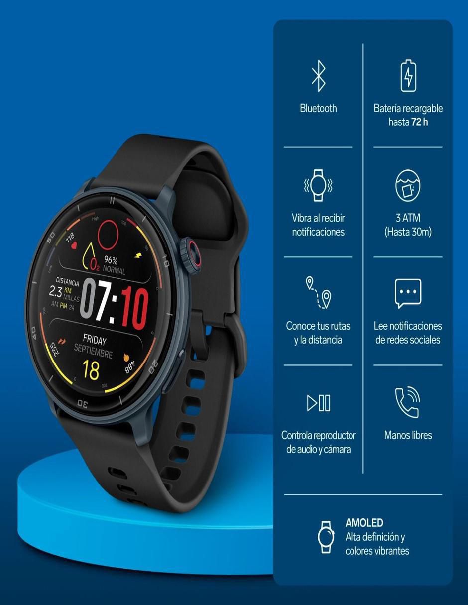 Smartwatch Smw-3000Az unisex con GPS 2