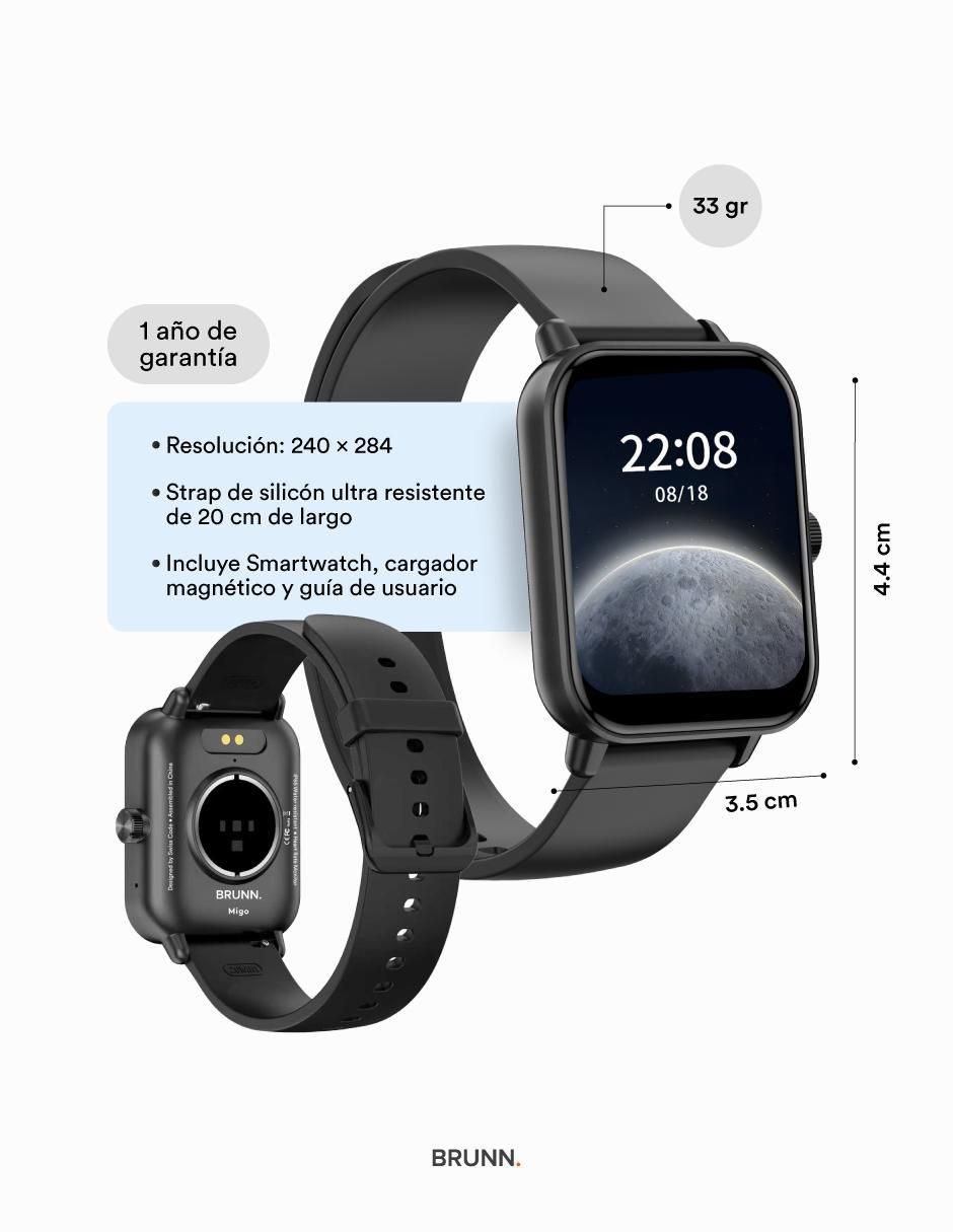 "kit/set/smartwatch/smartband" brunn by swiss code migo "para" unisex no incluye no aplica
